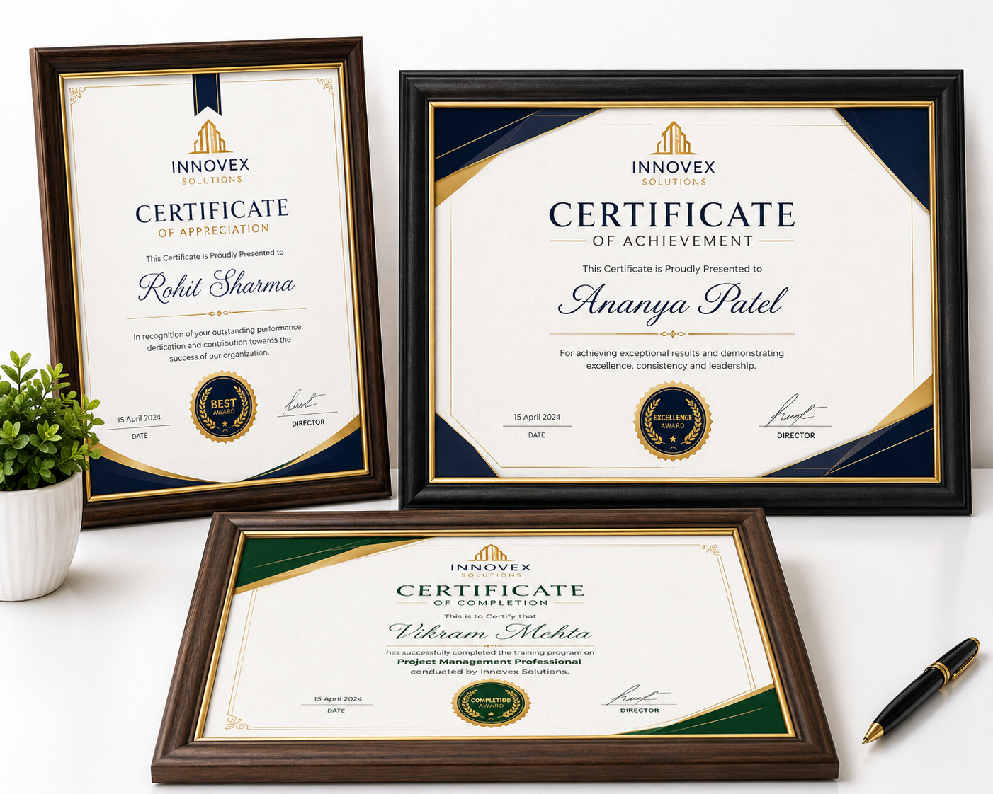 Certificates with Frame